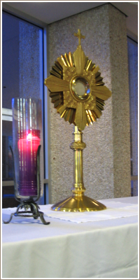 The monstrance in our chapel